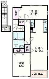 HAPPYDREAM長泉A 2LDKの間取図画像
