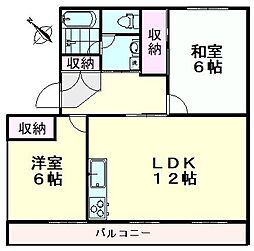コーポサンライズA 2LDKの間取図画像