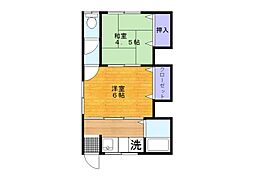 さくらやアパート 2Kの間取図画像