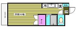 エミナース 1Kの間取図画像