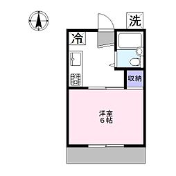 コーポ河庄 1Kの間取図画像