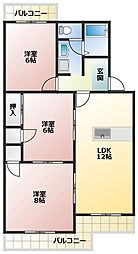ペイザージュ 3LDKの間取図画像