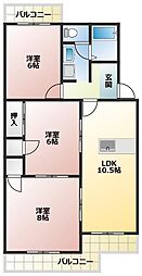 ペイザージュ 3LDKの間取図画像