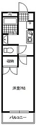 わかばハイツ 1Kの間取図画像