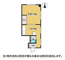 三福ハイツ 1DKの間取図画像