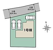 ■配置図　カースペース3台／整形地
