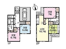 バス 常葉大学付属下車 徒歩7分 4LDKの間取り