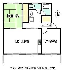 マンション珠瑠河1 2LDKの間取図画像