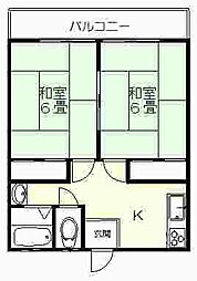 メゾンオオカワ 2Kの間取図画像