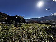 南東向きひな壇の土地です。