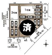 ≪焼津市中根　3号棟≫配置図