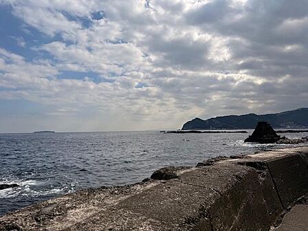 目の前の海(自己責任で)