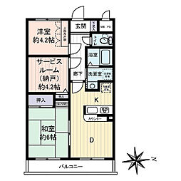 セザール上井草 2SDKの間取り