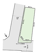 現地土地区割り図。南西・北西の角住戸となります。