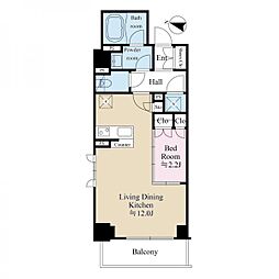 テラス都立大学 1LDKの間取図画像