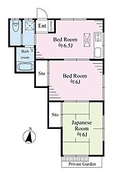 イーストステージ 2DKの間取図画像