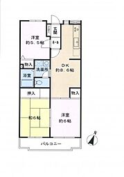 モアーアメニティ南与野 3DKの間取図画像