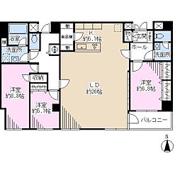 桔梗ライオンズマンション平河町 3LDKの間取図画像