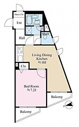 シャルマン椿 1LDKの間取図画像