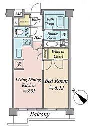 ファミール南青山ブランカ 1LDKの間取図画像