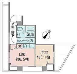 大蔵ビル 1DKの間取図画像