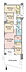 間取り：南西角部屋、専有面積96.4m2、専用庭面積26.77m2 、バルコニー面積7.31m2 