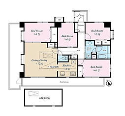 メイツ町屋 4LDKの間取り