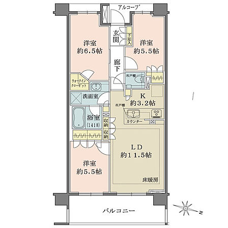 3LDK 間取り
