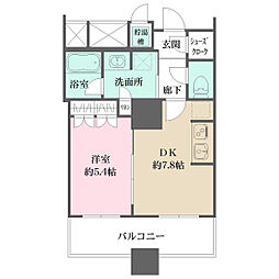 ザ・パークハウス西新宿タワー60 1DKの間取図画像