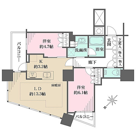 2LDK 間取り