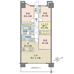 ヒルトップマークス多摩唐木田 3LDKの間取図画像