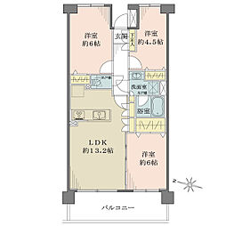 イーストパークス大島セントラルスクエア 3LDKの間取図画像
