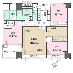ファミール日本橋グランスイートプラザ 3LDKの間取図画像