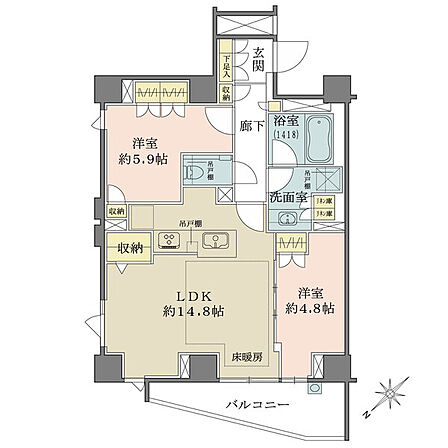 2LDK 間取り