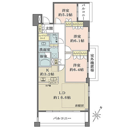 3LDK 間取り