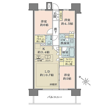 3LDK 間取り
