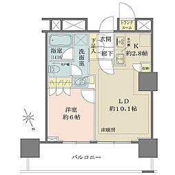津田沼ザ・タワー 1LDKの間取図画像