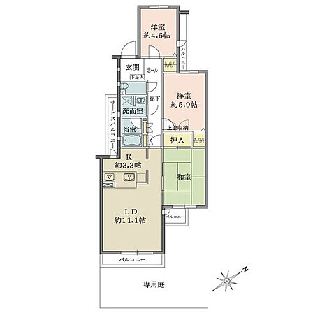 3LDK 間取り