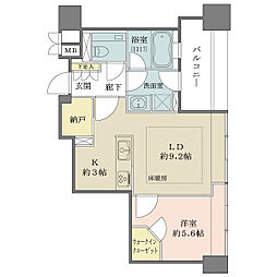グランスイート麻布台ヒルトップタワー 1LDKの間取図画像