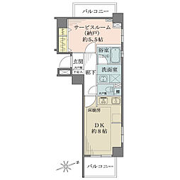 ライオンズプラザ東麻布 ワンルームの間取図画像