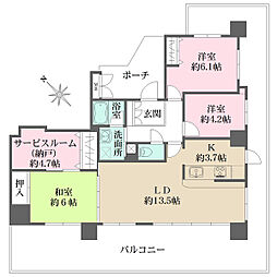 ナイスシティアリーナ戸越公園 3SLDKの間取図画像