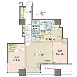 シティタワー高輪 2LDKの間取図画像