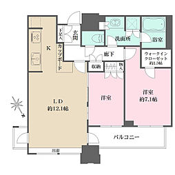 ル・サンク大崎シティタワー 2LDKの間取図画像