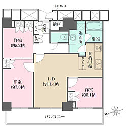 アーバンビュー宇品フェアコースト 3LDKの間取図画像