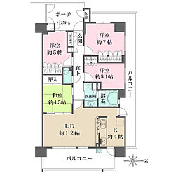 グランスイート香里園 4LDKの間取図画像