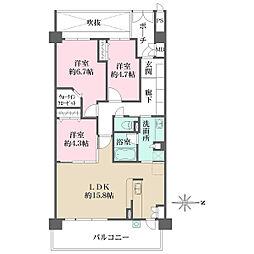 プライムコート関目パークホームズ 3LDKの間取図画像