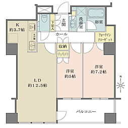 堂島ザ・レジデンスマークタワー 2LDKの間取図画像