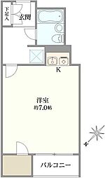 シャルマン文京千駄木 1Kの間取図画像