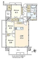 プラウド御茶ノ水 3SLDKの間取図画像