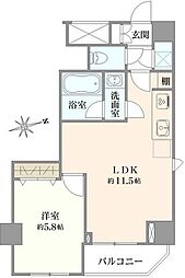 アイルカナーレ浅草 1LDKの間取図画像